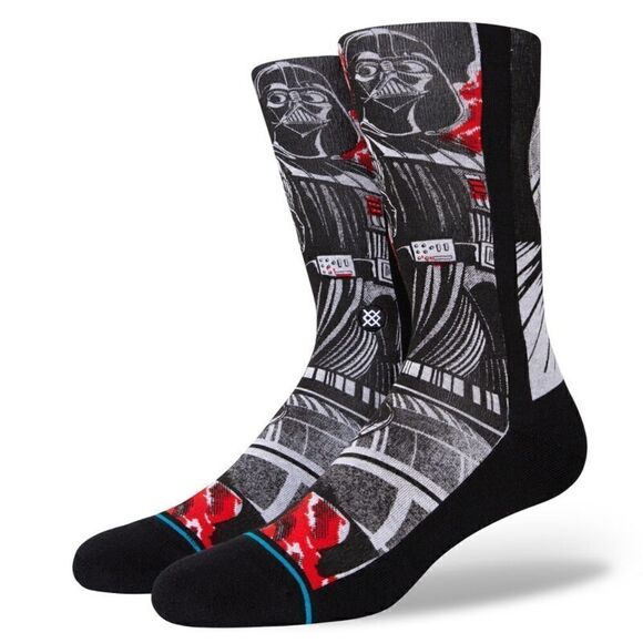 Stance X Star Wars Darth Vader Death Star Crew Socks Black Grey Manga Size L - Picture 2 of 3